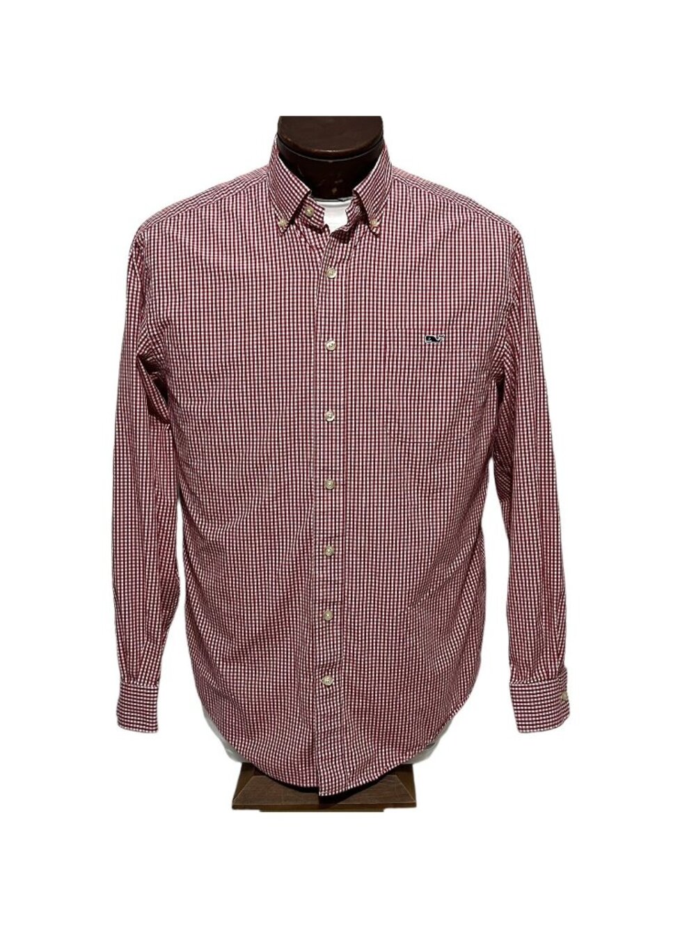 Vineyard Vines Tucker Shirt Mens M Red Gingham Check Plaid Long Sleeve Button Up